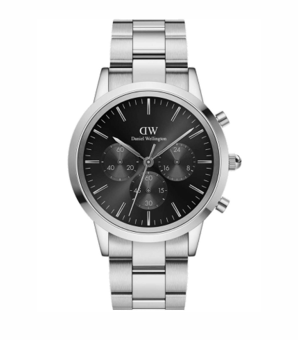 Iconic Chronograph Link Onyx Silver Men's Watch DW00100645