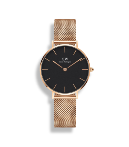 Classic Petite Melrose Black Dial Ladies Watch DW00100161
